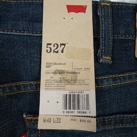 Levi's 527 Slim Bootcut Jeans Men's Size 40x32 Blue Denim Western Cowboy - Picture 7 of 12